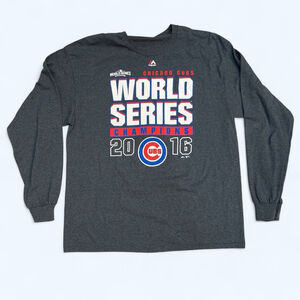 CHICAGO CUBS Roaring Glory 2016 WORLD CHAMPIONS long sleeve T-Shirt Size XL